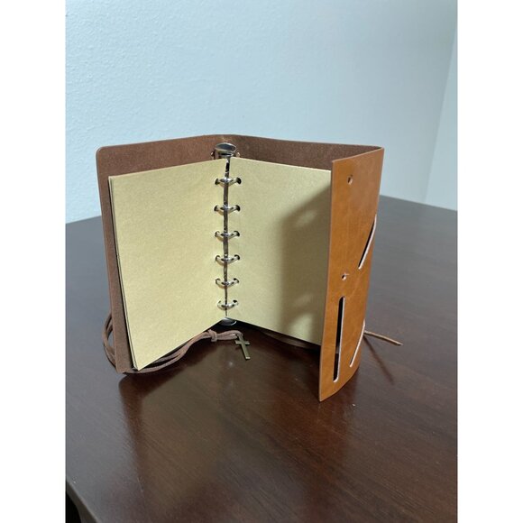 Vintage-Style Journal With Cross Charm & Refillable Pages For Notes Or Sketches - Picture 5 of 5